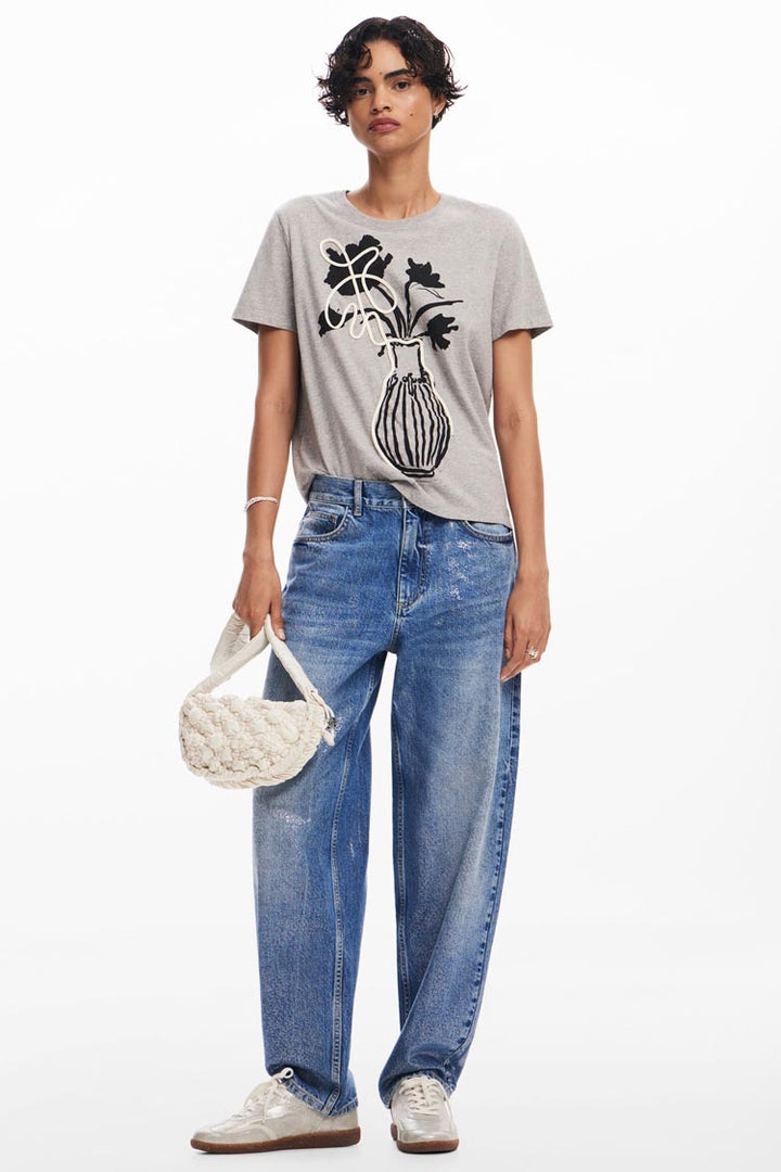 Plain Vase T-Shirt in Floral Print