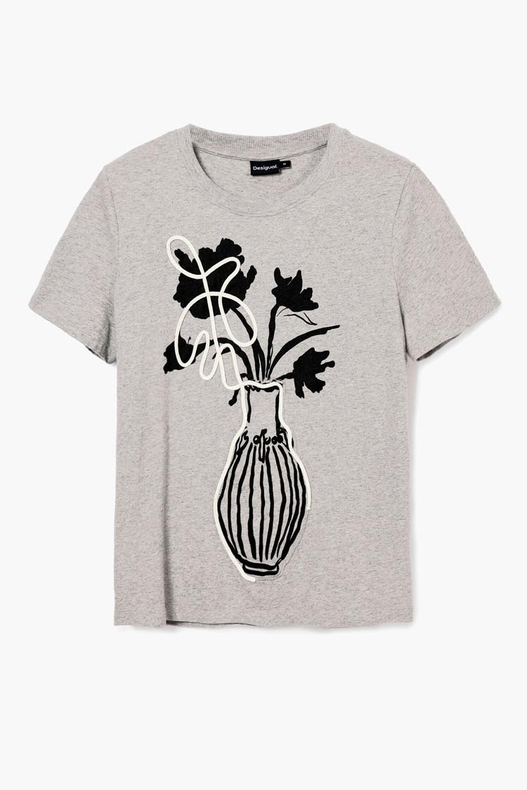 Plain Vase T-Shirt in Floral Print