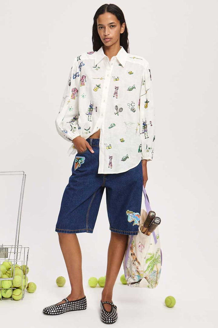 Play Embroidered Shirt in Cream