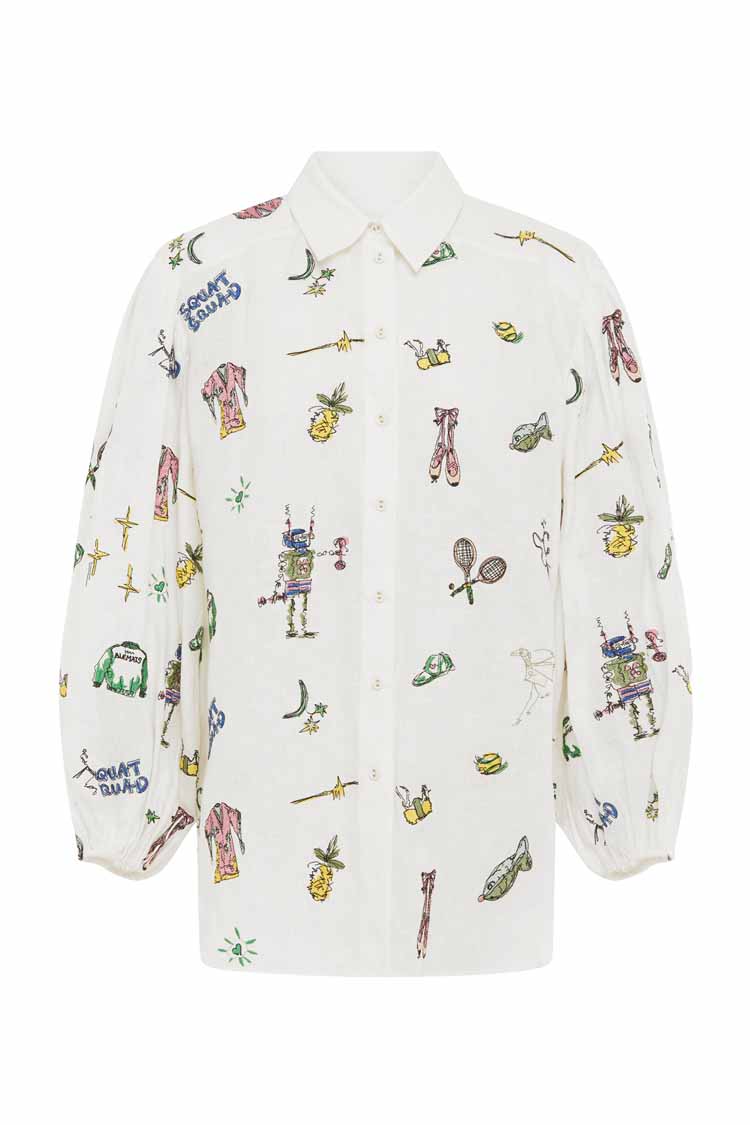 Play Embroidered Shirt in Cream