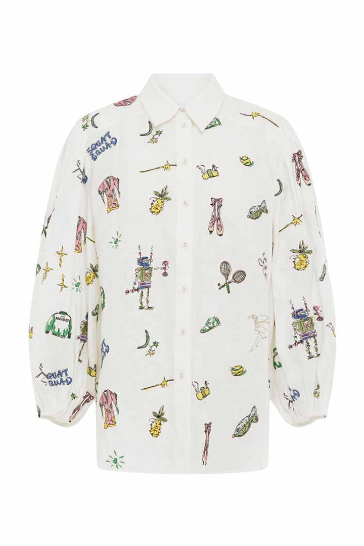 Play Embroidered Shirt in Cream