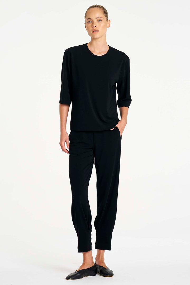 Plaza Crew Top in Black