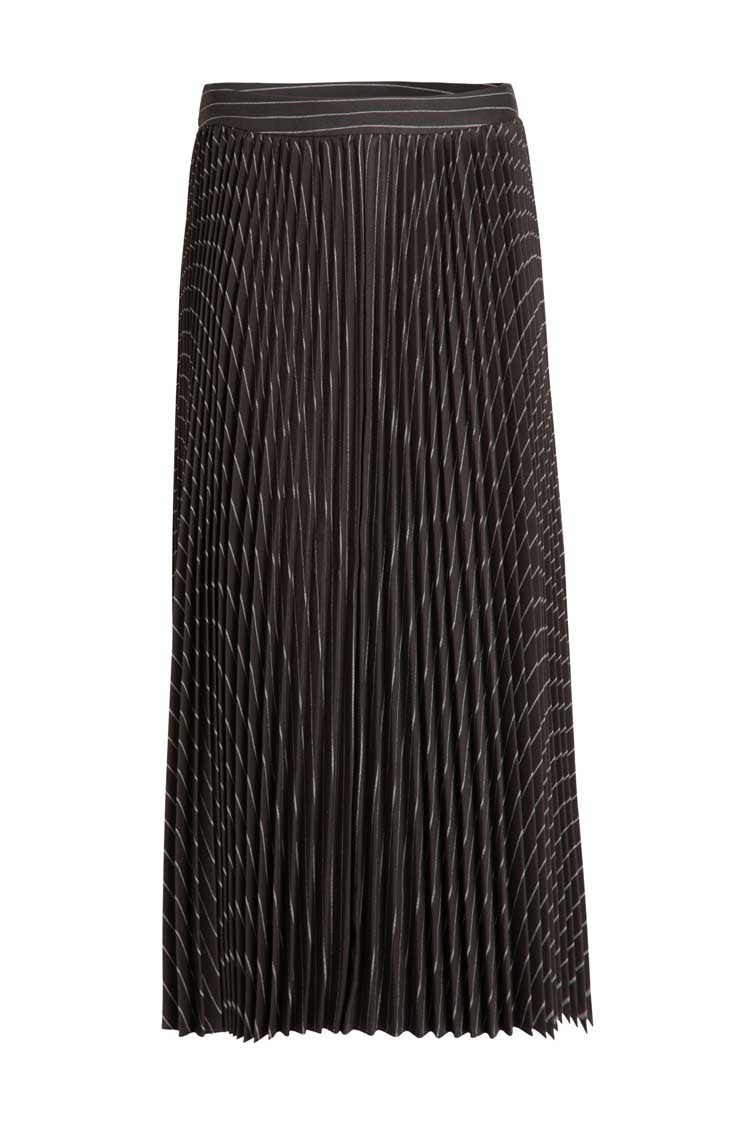 Take a Pleat Skirt in Black Pinstripe | FINAL SALE