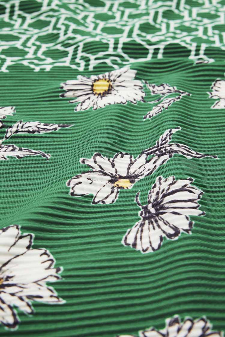 Pleated Daisy Square Scarf