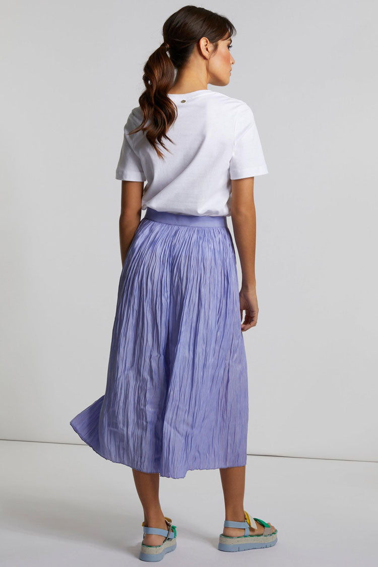 Pleated Sheen Skirt in Lavender