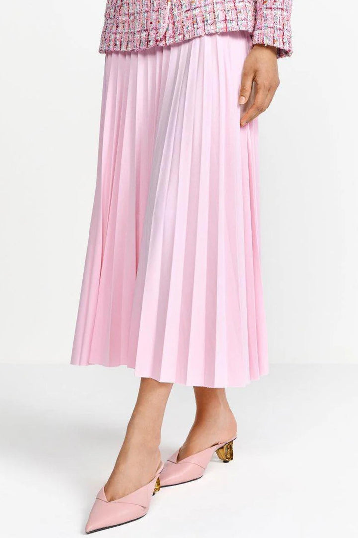 Pleated Skirt with Elastic Waistband in Spring Blush