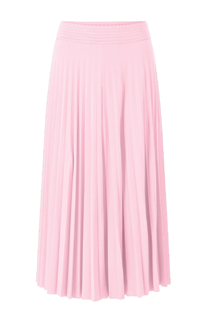 Pleated Skirt with Elastic Waistband in Spring Blush