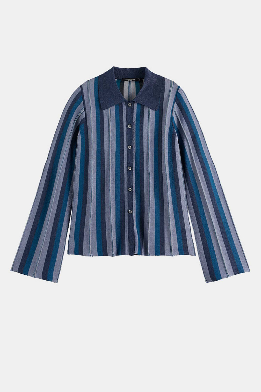 Pleated Collared Cardigan in Carbon