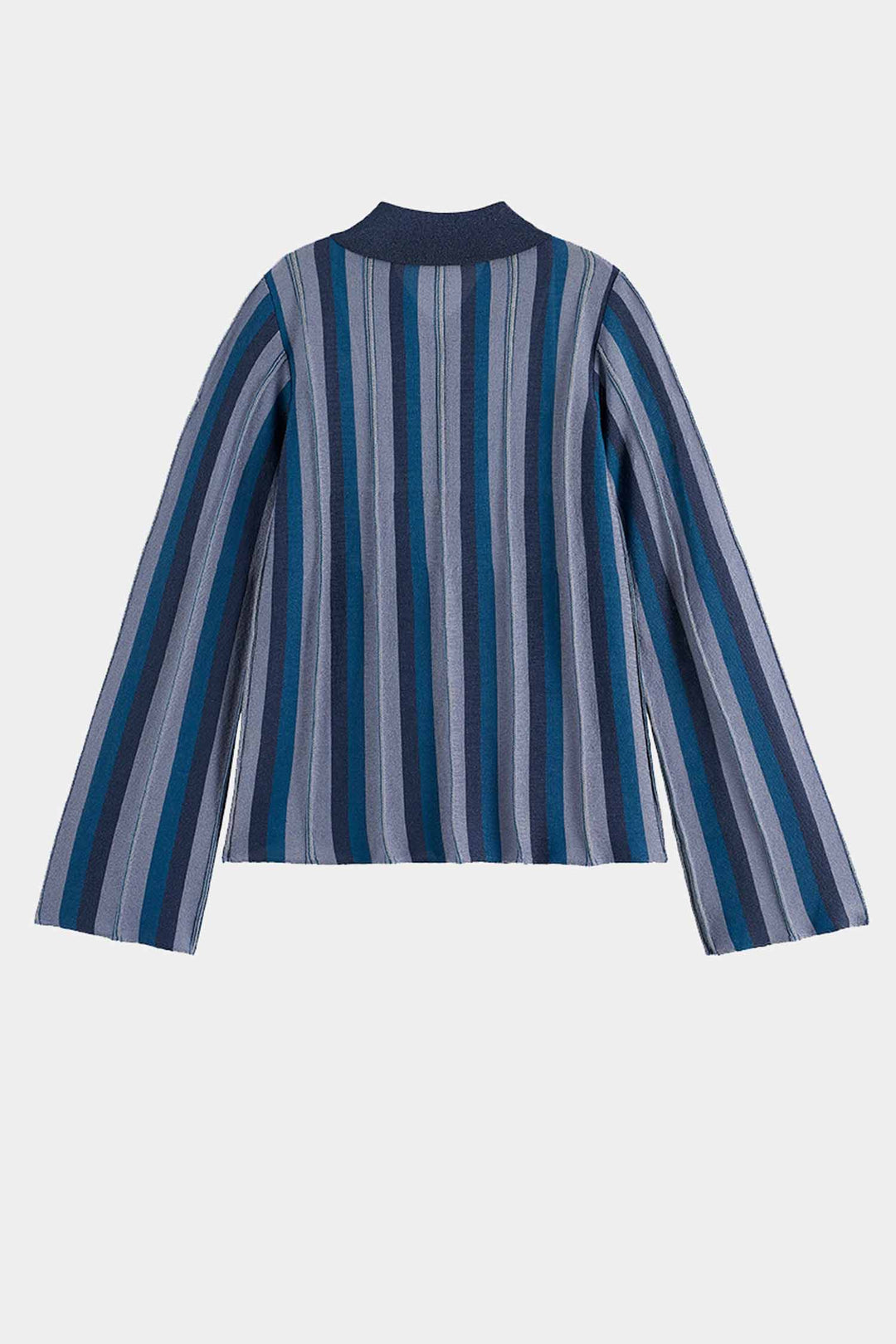 Pleated Collared Cardigan in Carbon