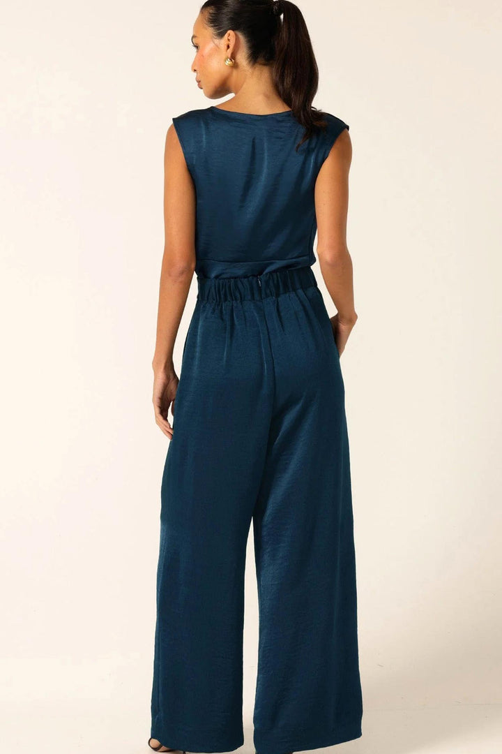 Pleated Trouser in Steele Blue