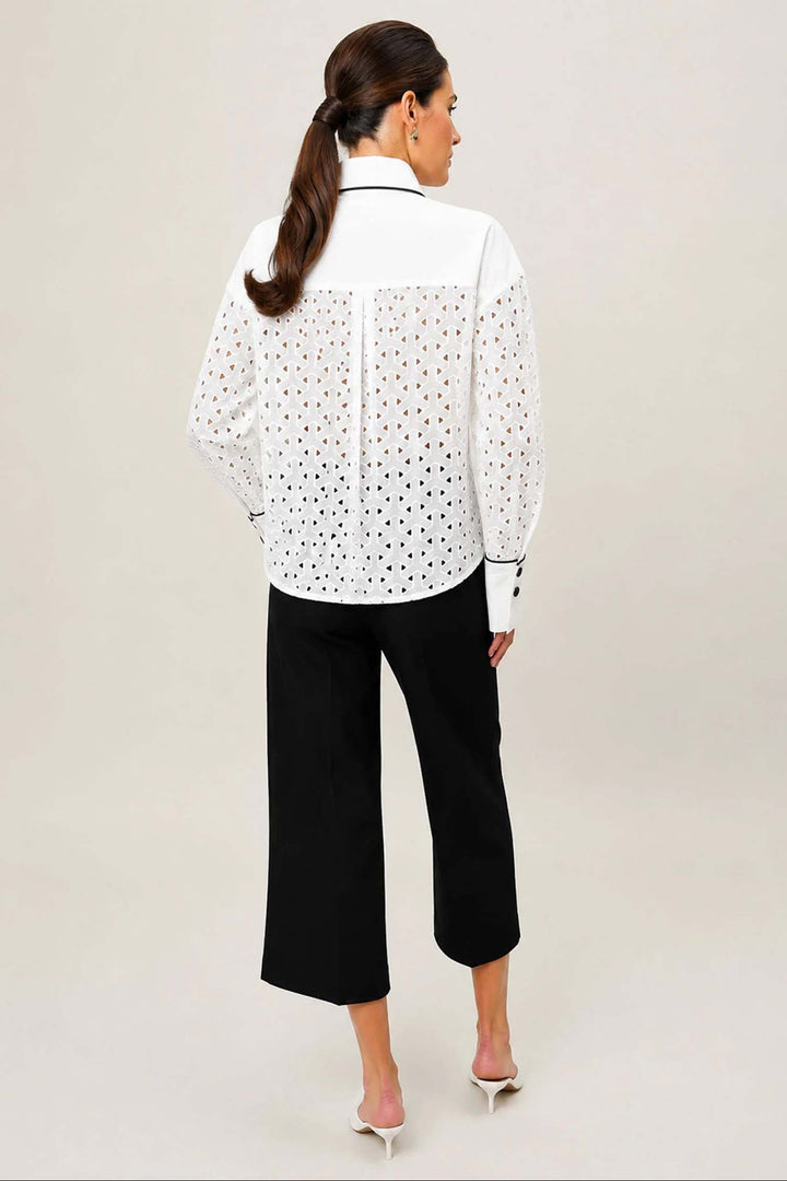 Plisse Shirt in Ivory