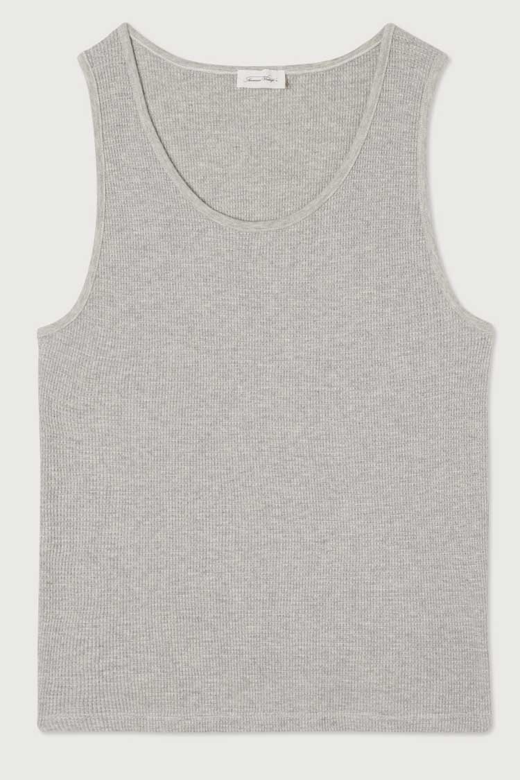 Pumbo U-neck tank in Heaher Grey