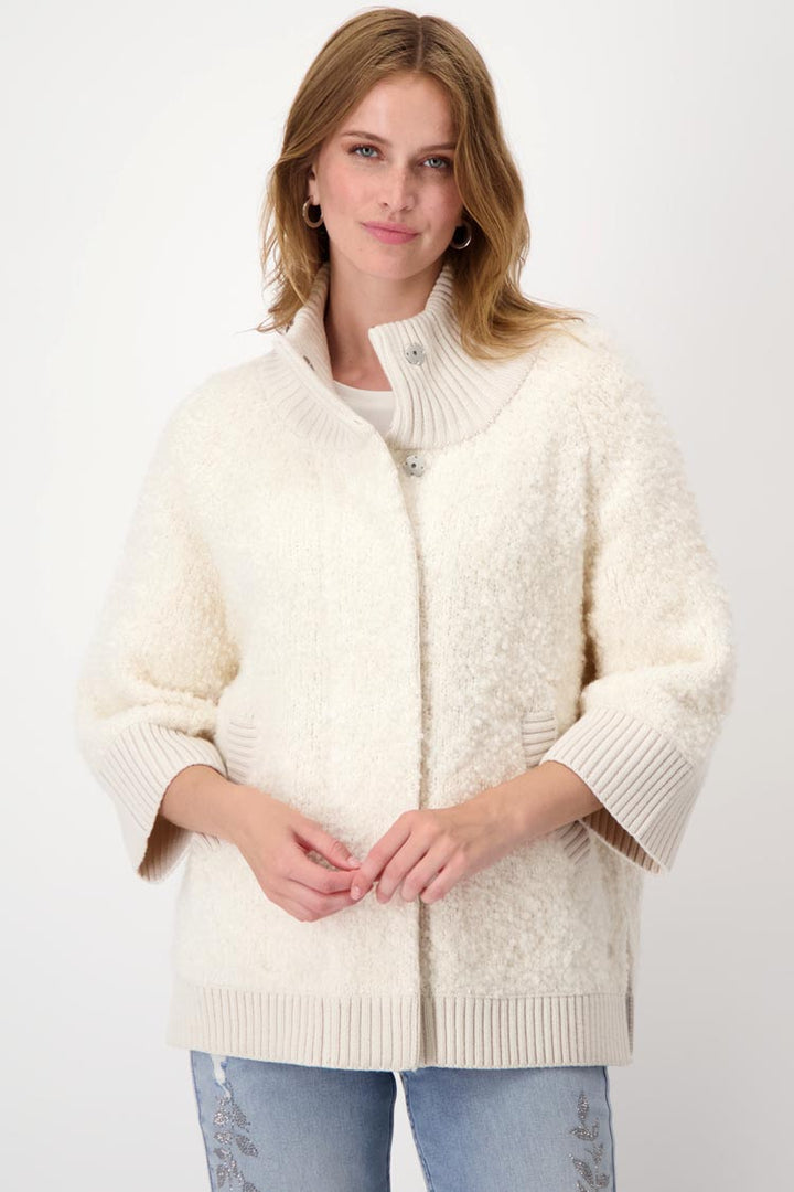 Poodle Jacket with Rib Trim in Sandshell