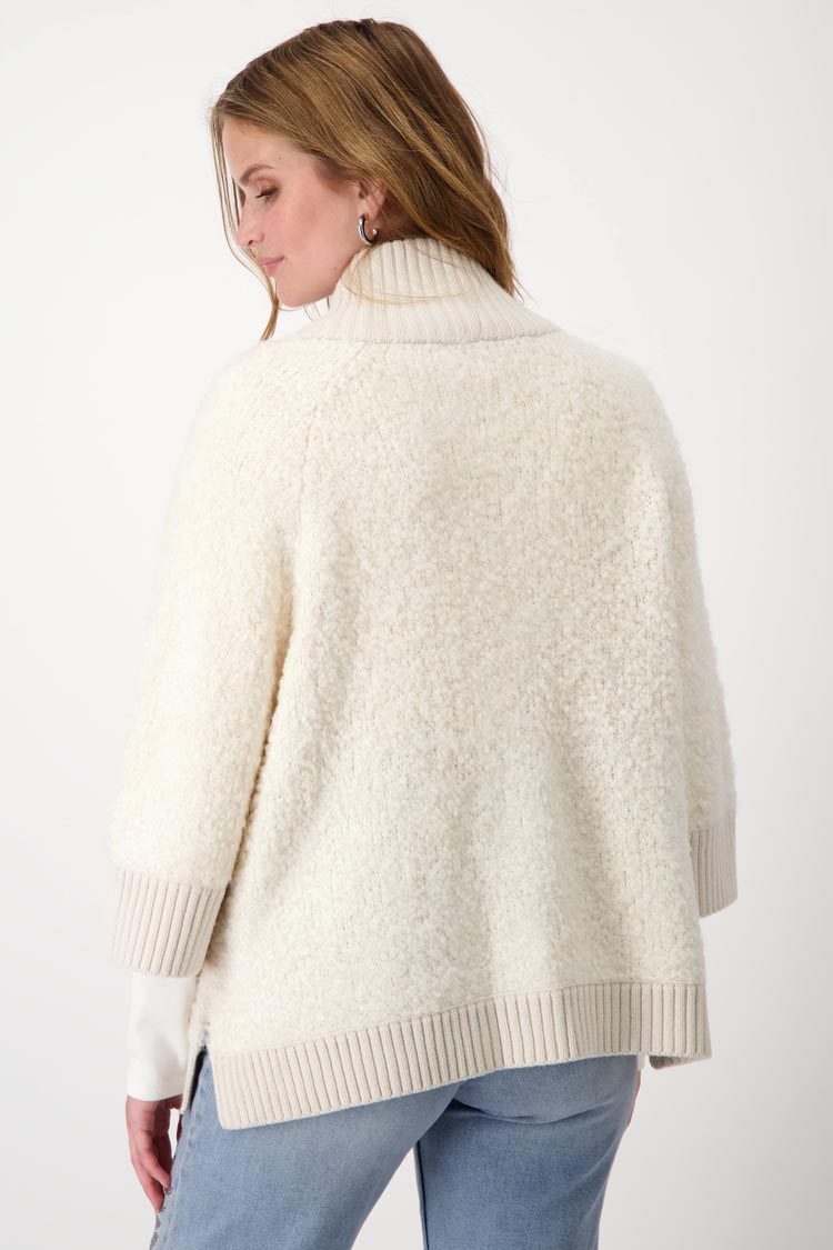 Poodle Jacket with Rib Trim in Sandshell