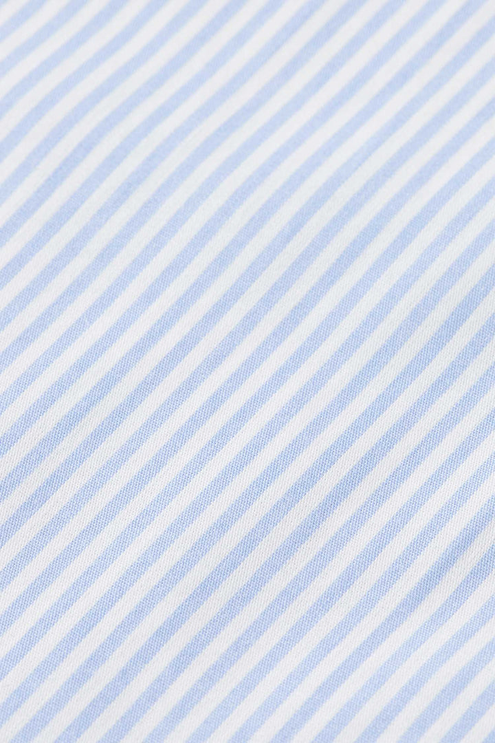 Poplin Shirt Dress in Blue Stripe