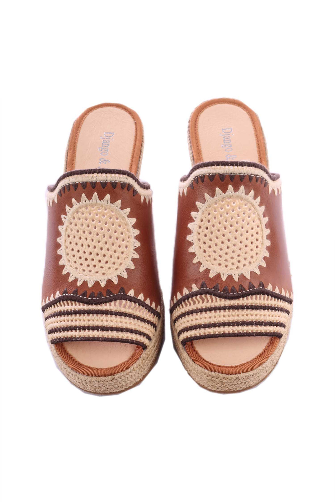 Poppsy Leather Wedges in Tan