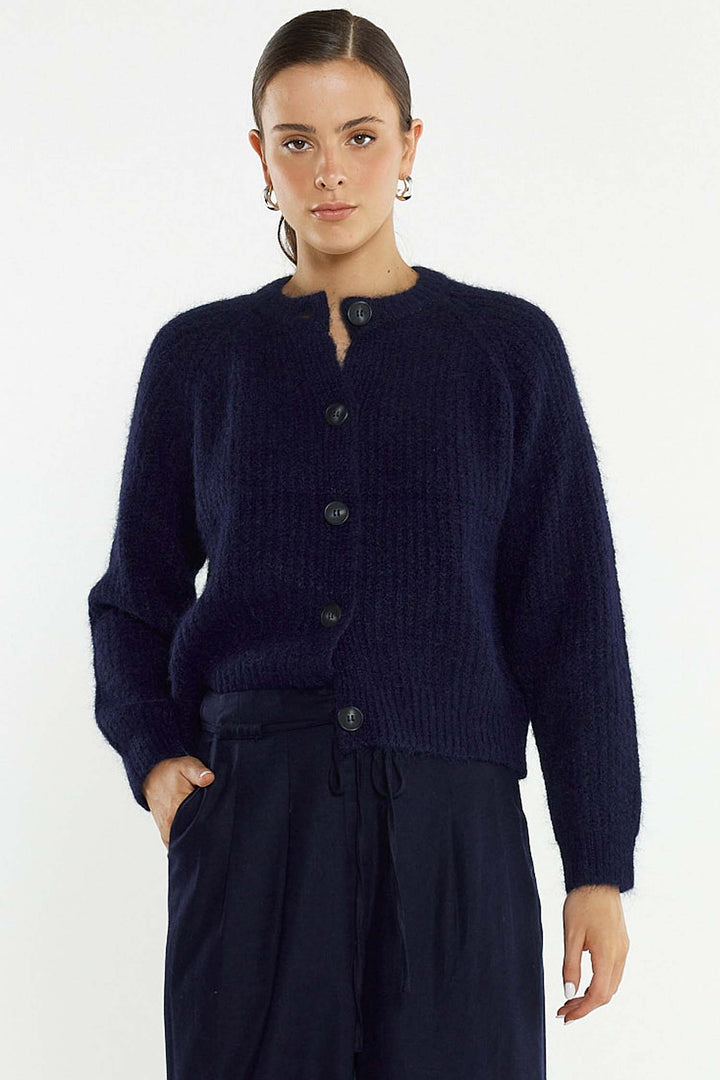 Posie Fluffy Cardi in Navy
