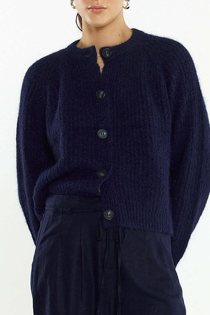 Posie Fluffy Cardi in Navy