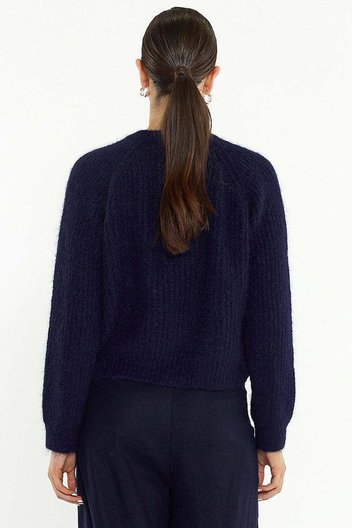 Posie Fluffy Cardi in Navy
