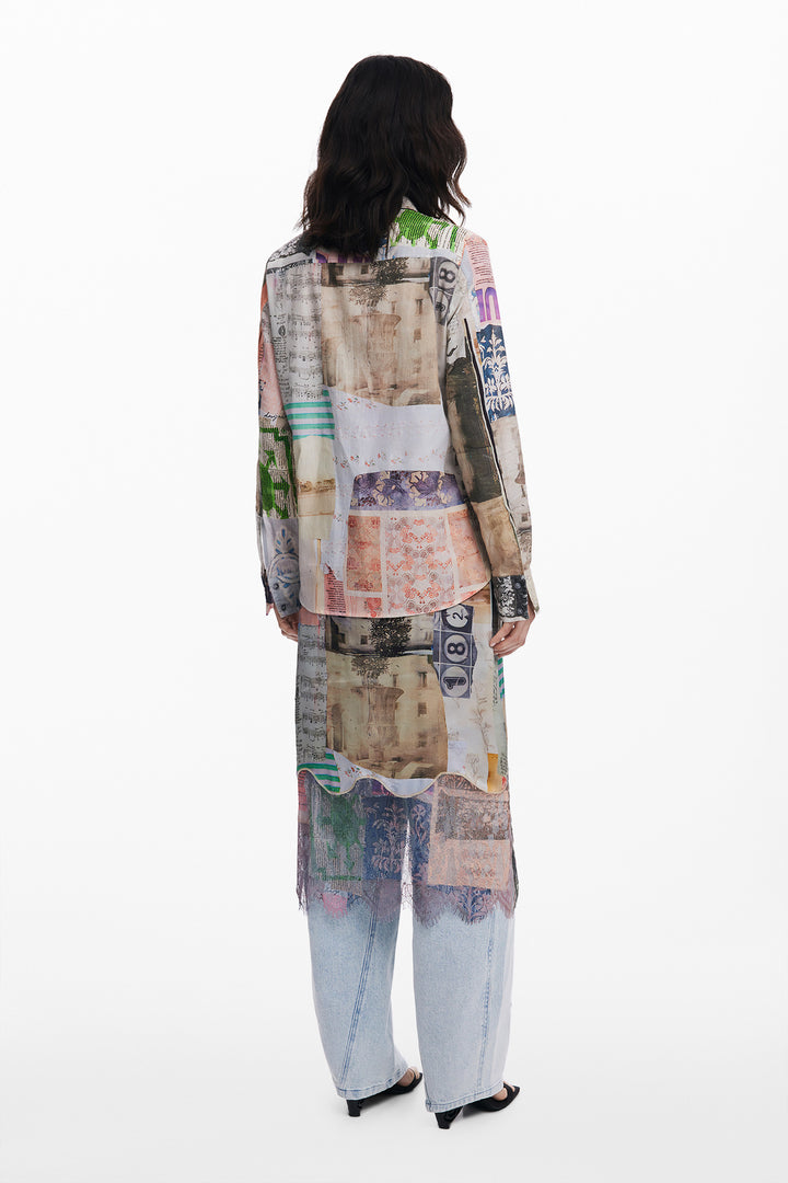 Postcard Shirt in Beige Primaveral