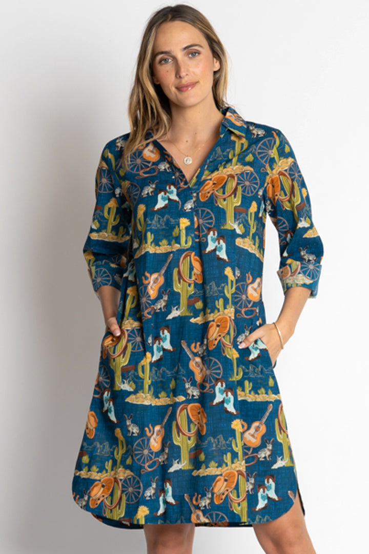 Prairie Shirtdress in Navy