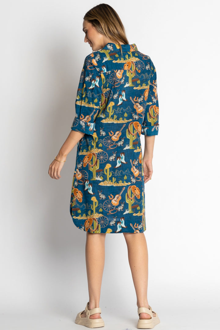 Prairie Shirtdress in Navy