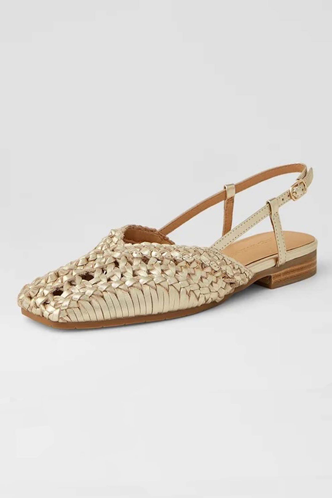 Pranse Leather Sandal in Pale Gold