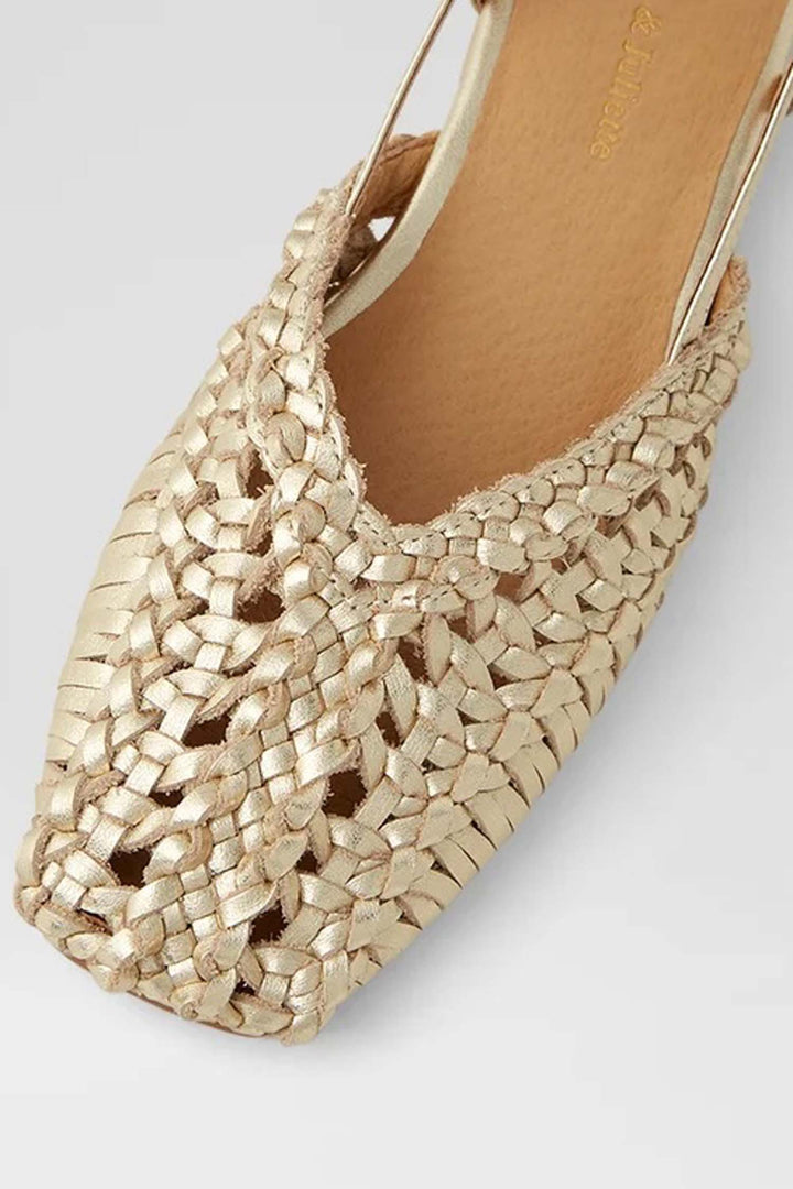 Pranse Leather Sandal in Pale Gold