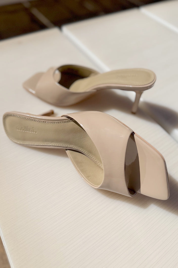 Preetence Patent Leather Heels in Latte