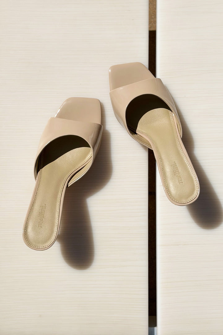 Preetence Patent Leather Heels in Latte