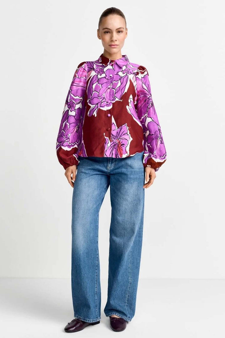 Printed Blouse in Soft Orchid