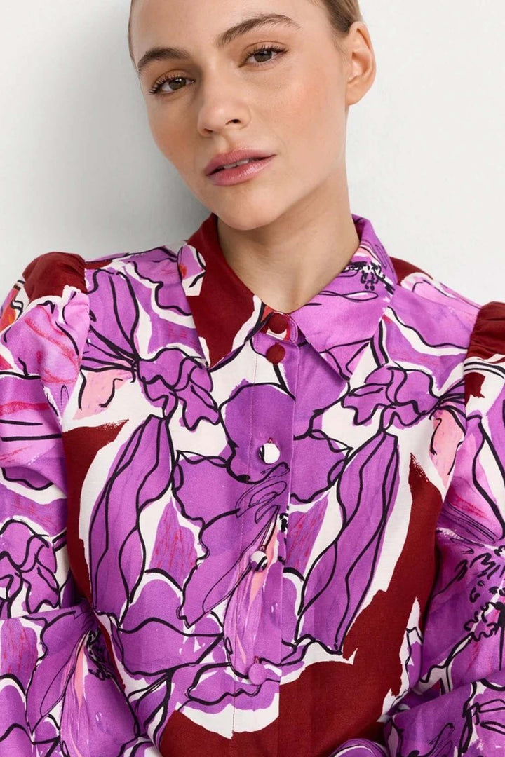 Printed Blouse in Soft Orchid