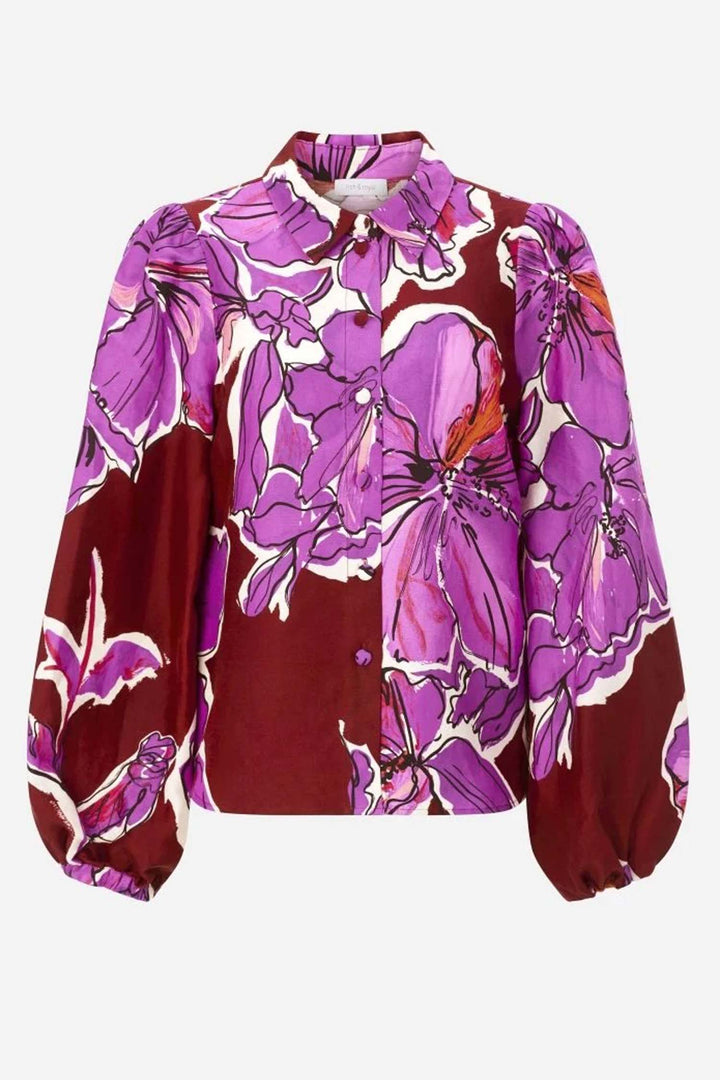 Printed Blouse in Soft Orchid