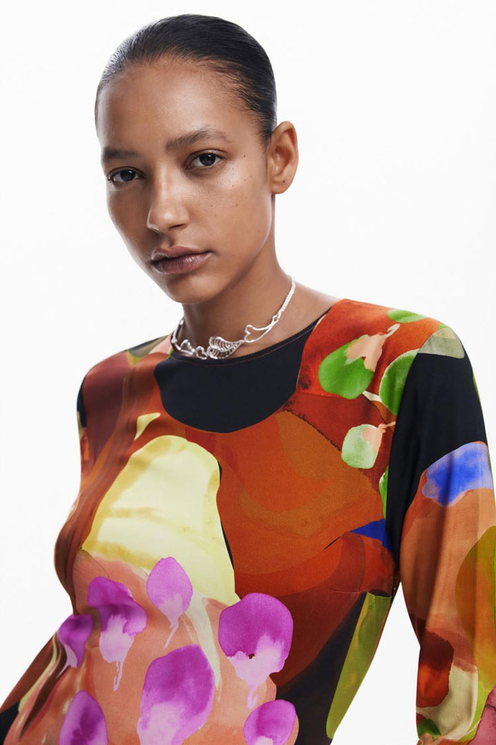 Printed Midi Dress in Petals