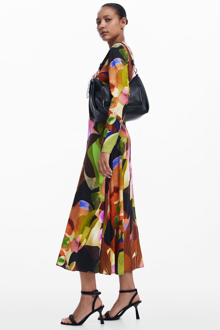 Printed Midi Dress in Petals
