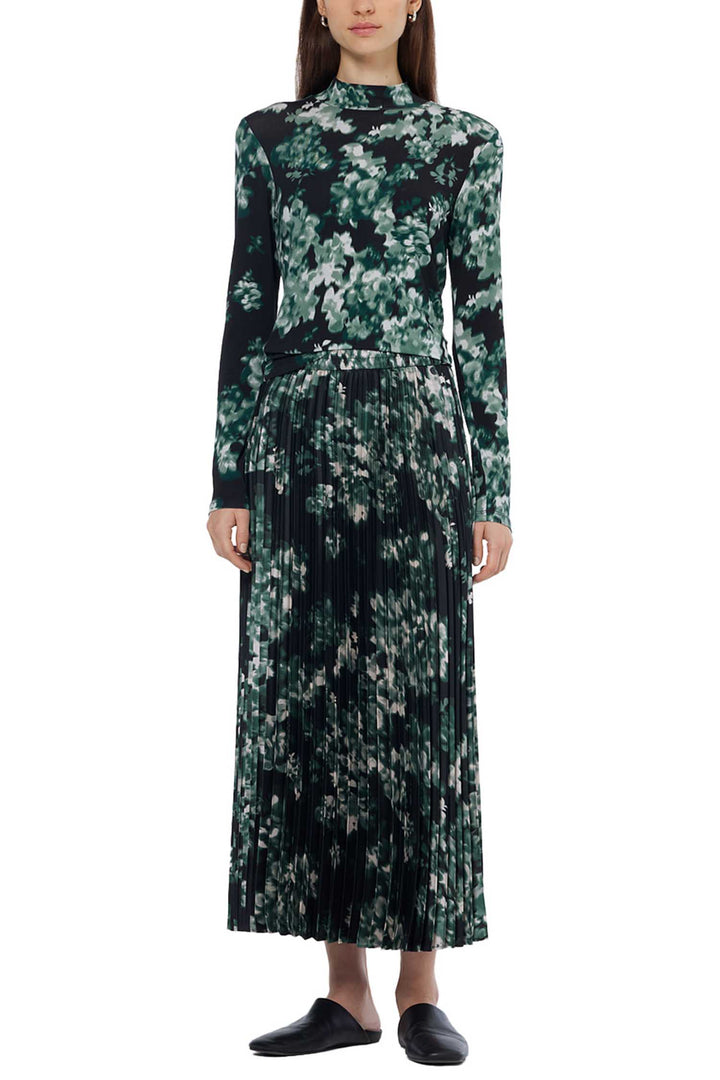 Printed Mock-neck LS Tee in Nieuw Blossom