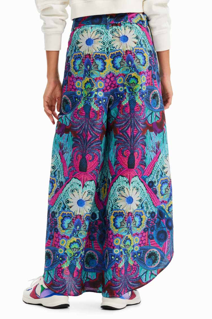Printed Palazzo Trousers w Slits