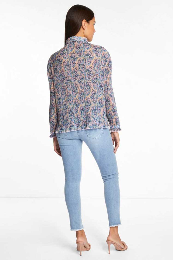 Printed Pleated Blouse in Rose Quartz | FINAL SALE