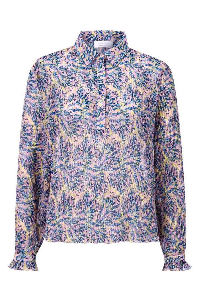 Printed Pleated Blouse in Rose Quartz | FINAL SALE