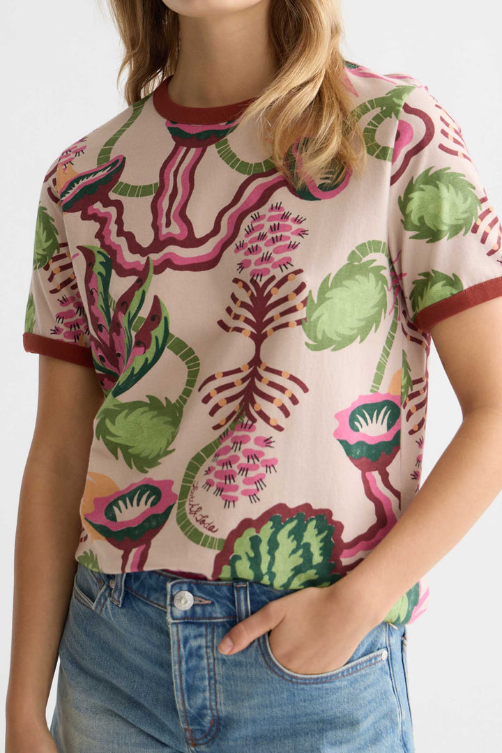 Printed Regular-Fit T-Shirt in Desert Floral Canyon Clay