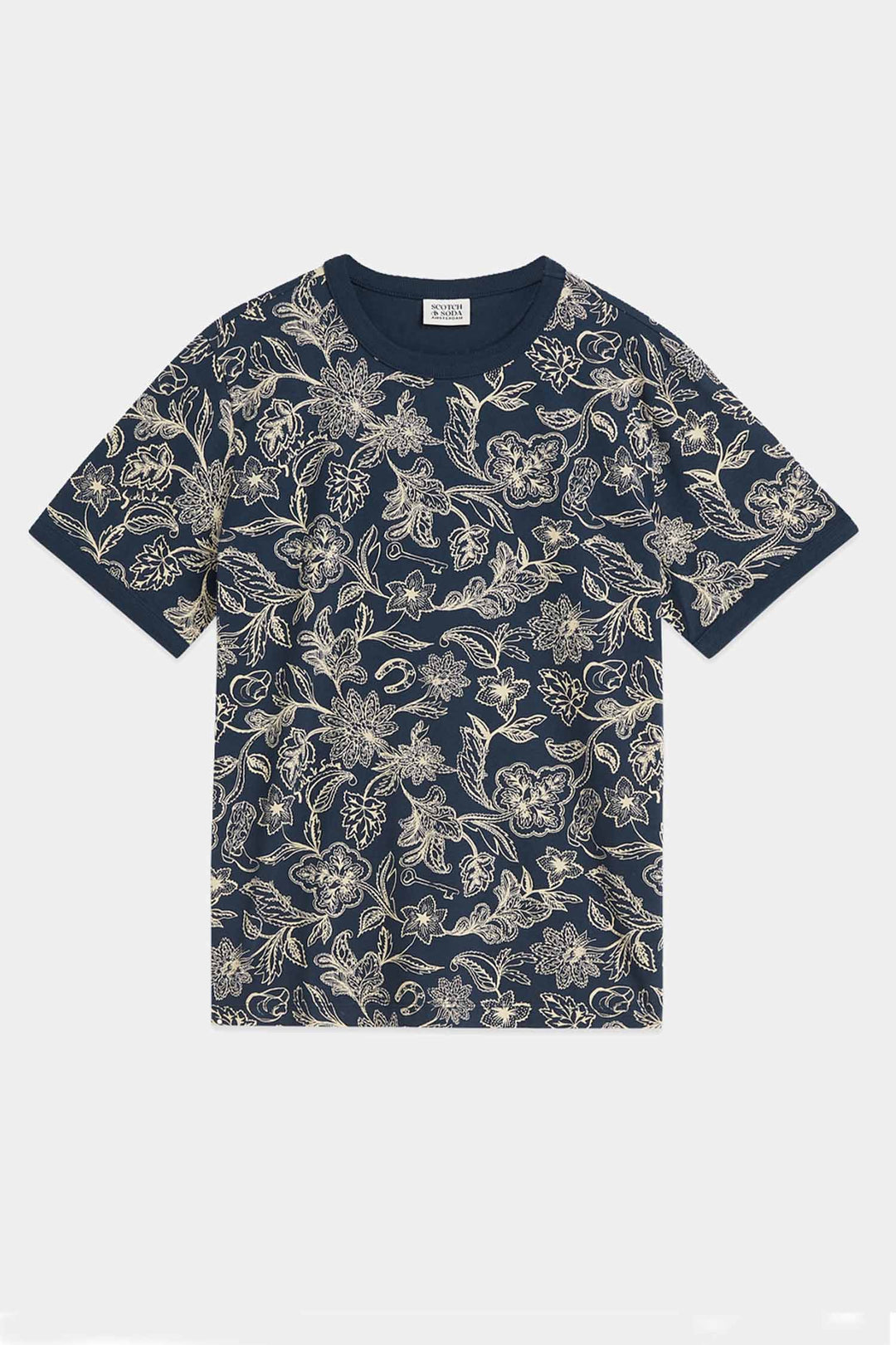 Printed Regular-Fit T-Shirt in Lucky Bandana Dress Blues