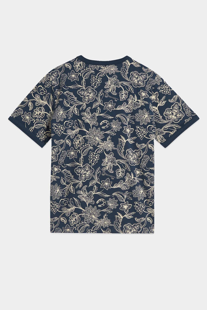 Printed Regular-Fit T-Shirt in Lucky Bandana Dress Blues