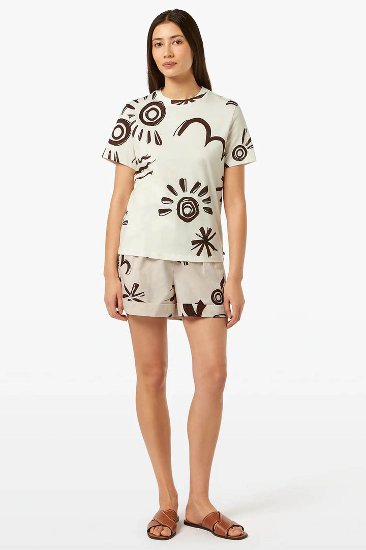 Printed Regular Fit T-Shirt in Inky Sun