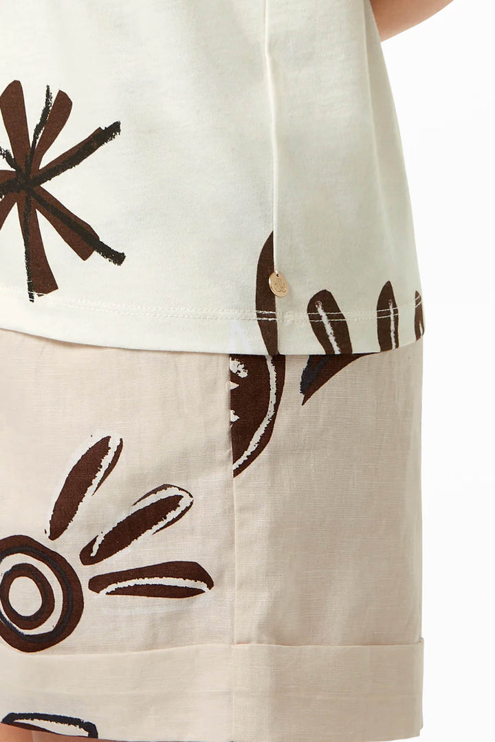 Printed Regular Fit T-Shirt in Inky Sun