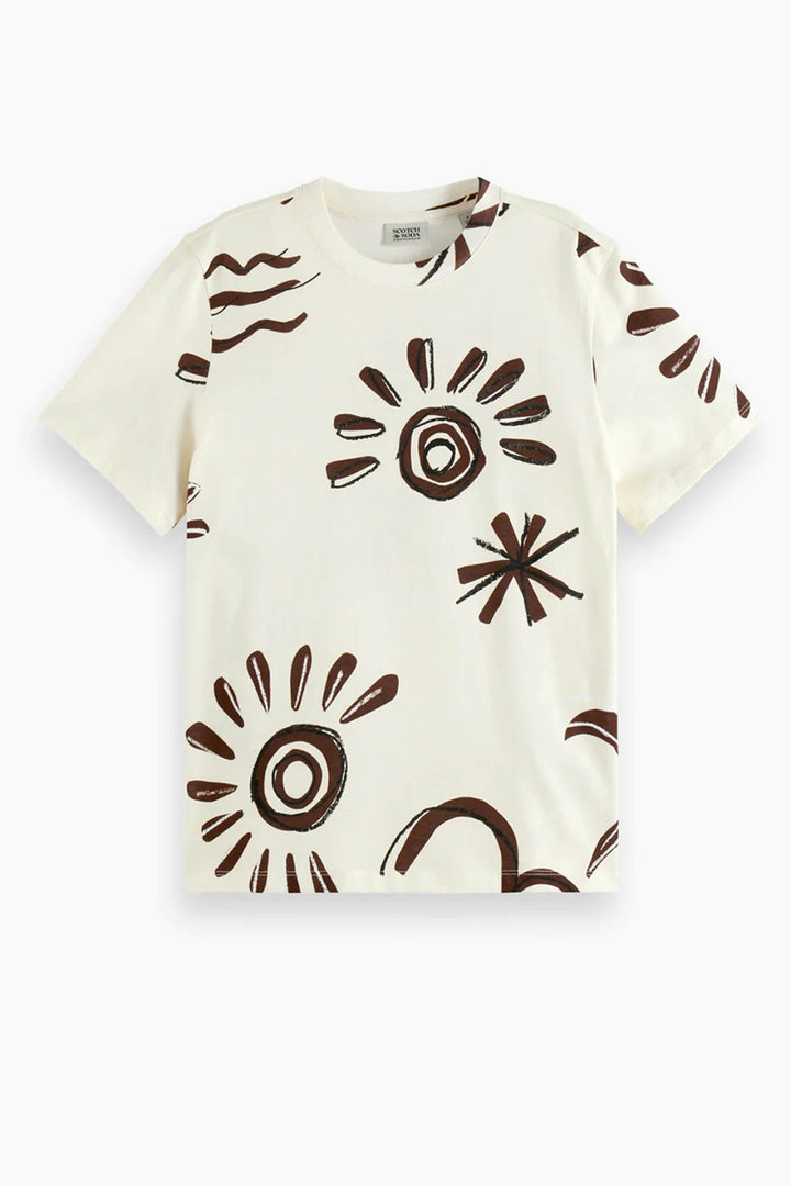 Printed Regular Fit T-Shirt in Inky Sun