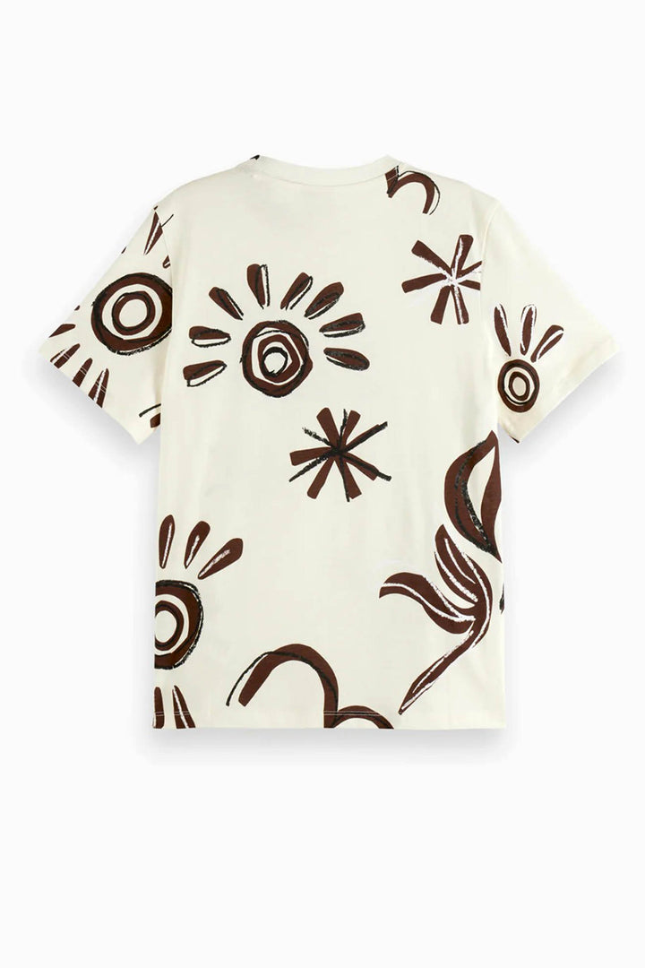 Printed Regular Fit T-Shirt in Inky Sun