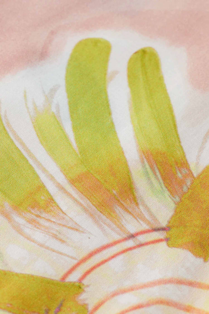 Printed Relaxed Fit Shirt in Abstract Sun Pink