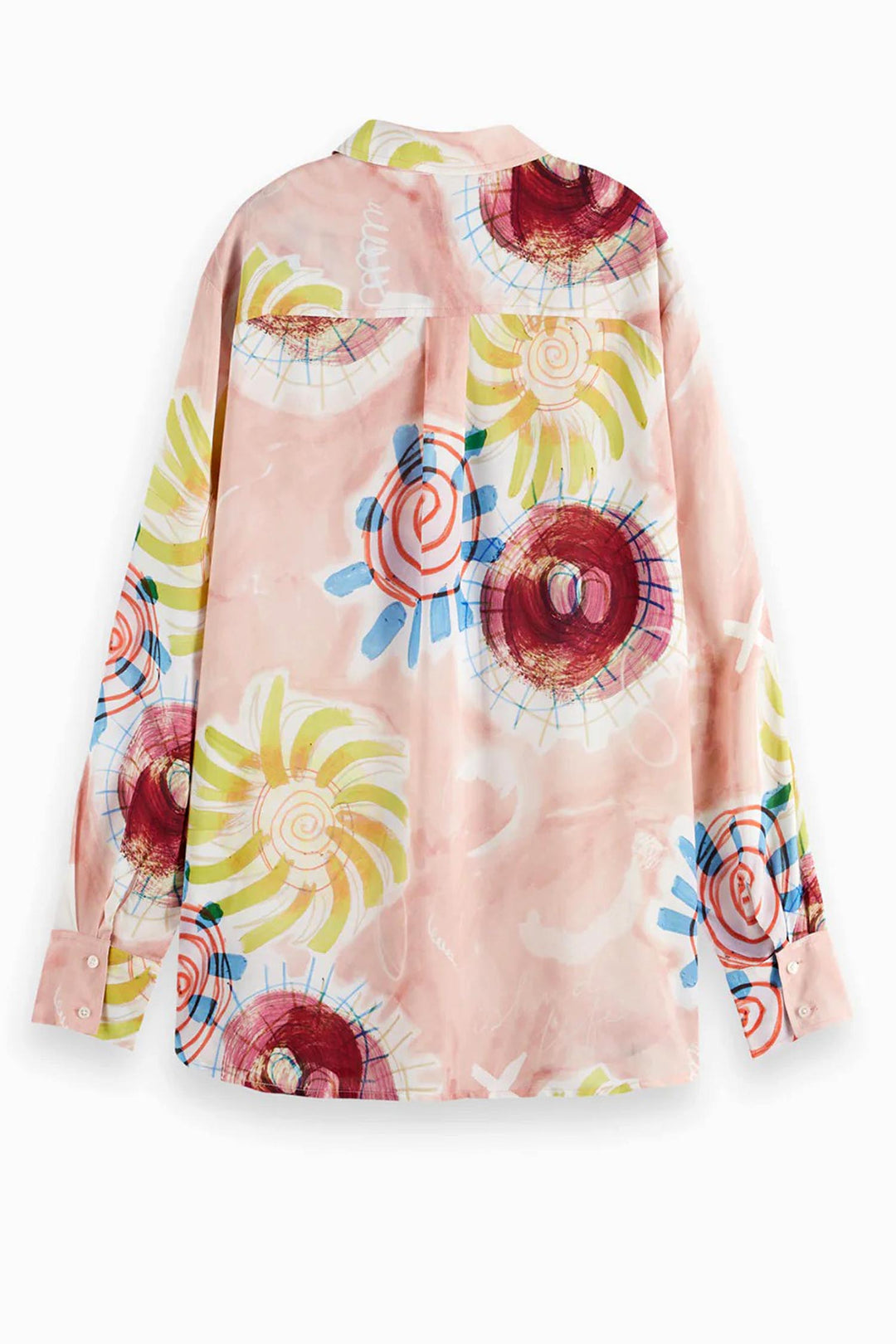 Printed Relaxed Fit Shirt in Abstract Sun Pink