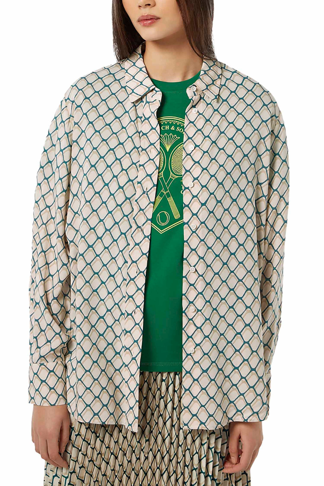 Printed Relaxed Fit Shirt in Doubles Net