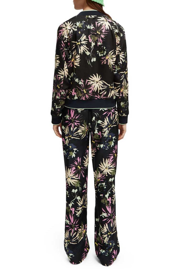 Printed Reversible Bomber Jacket in Aster Black